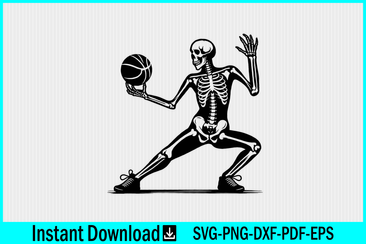 Skeleton Playing Basketball Vector SVG Graphic by Craftabledesign ...