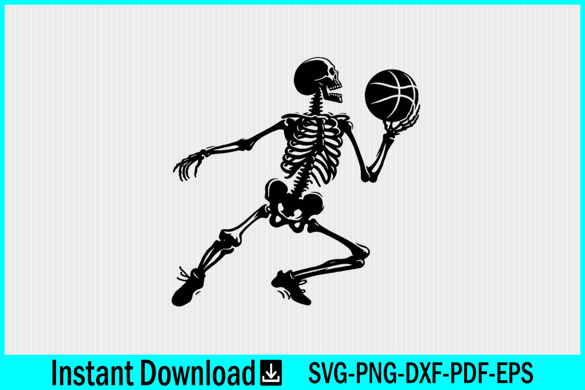 Skeleton Playing Basketball Vector SVG Graphic by Craftabledesign ...