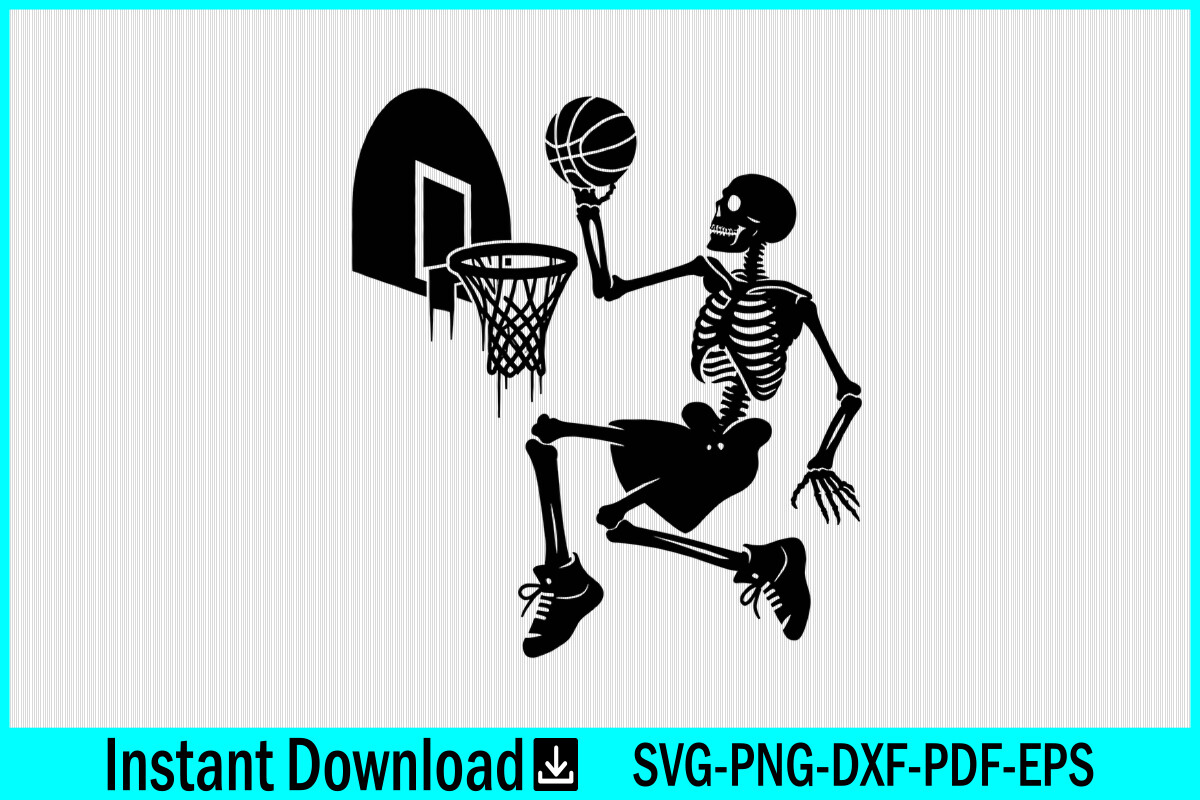 Skeleton Playing Basketball Vector SVG Graphic by Craftabledesign ...