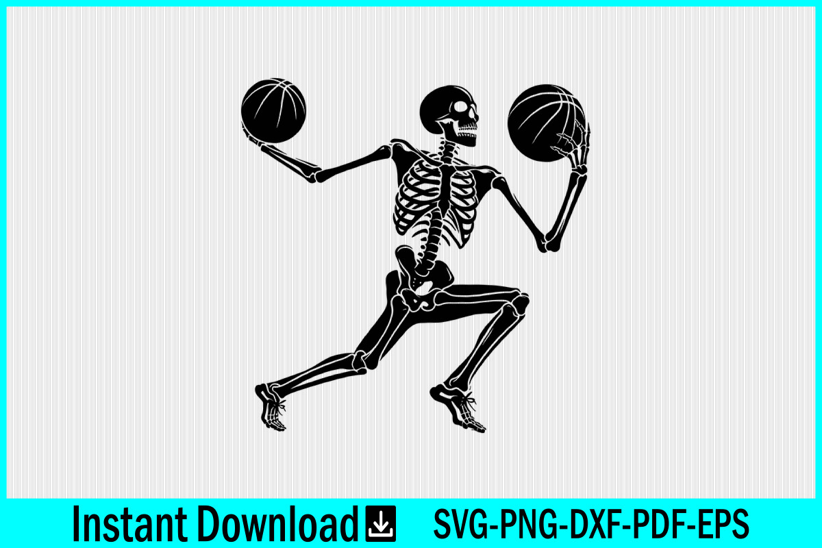 Skeleton Playing Basketball Vector SVG Graphic by Craftabledesign ...