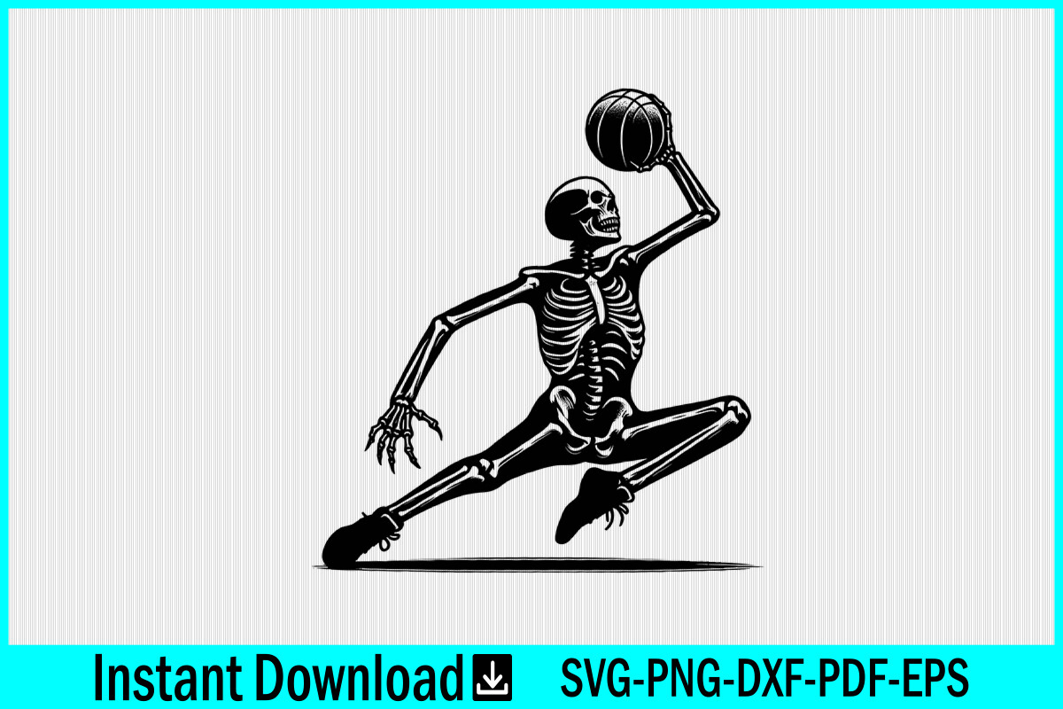 Skeleton Playing Basketball Vector SVG Graphic by Craftabledesign ...
