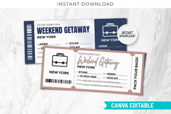 Weekend Getaway Voucher Ticket Template