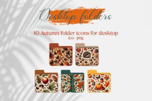 10 Autumn Folder Icons for Desktop Graphic by Ruba Alash · Creative Fabrica