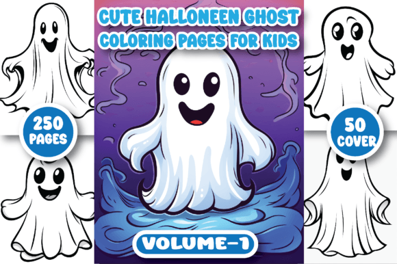 250 Cute Halloween Ghost Coloring Pages