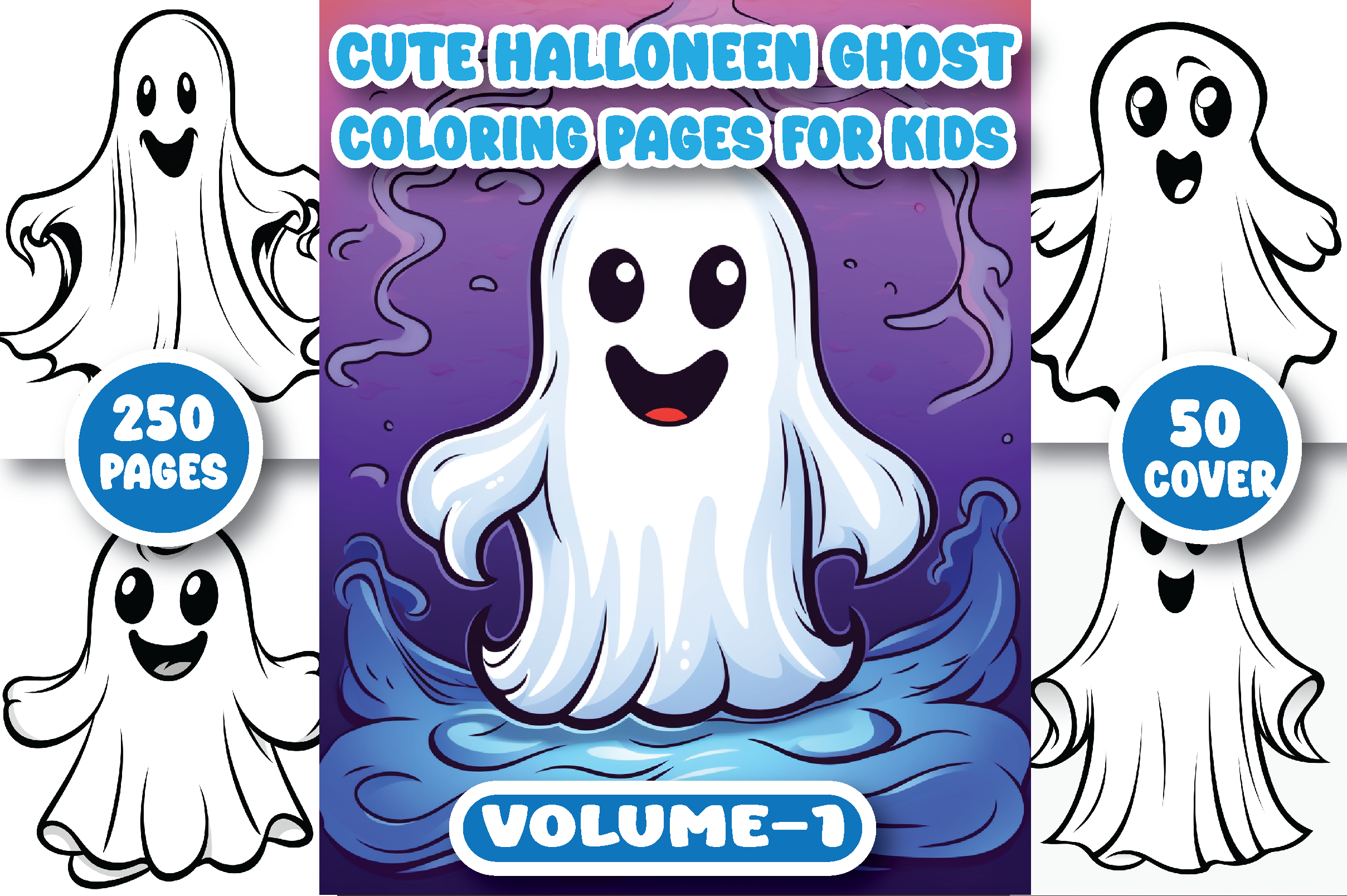 250 Cute Halloween Ghost Coloring Pages