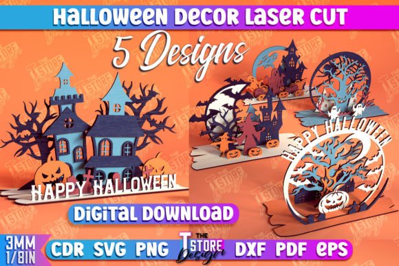 3D Halloween Decor Laser Cut Bundle |CNC