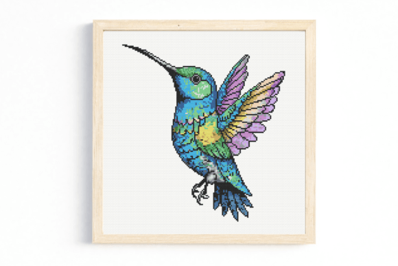Bright Hummingbird Cross Stitch Pattern