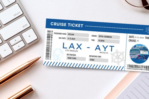 Cruise Trip Canva Ticket Template