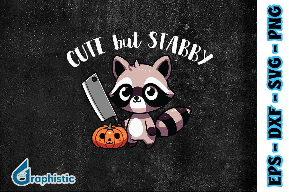 Cute but Stabby Halloween Raccoon SVG Graphic by Graphistic · Creative ...