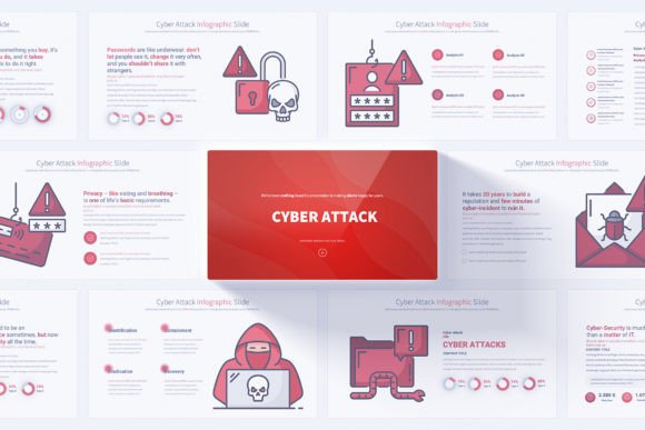 Preview of Cyber Attack PowerPoint Infographics technology presentation template