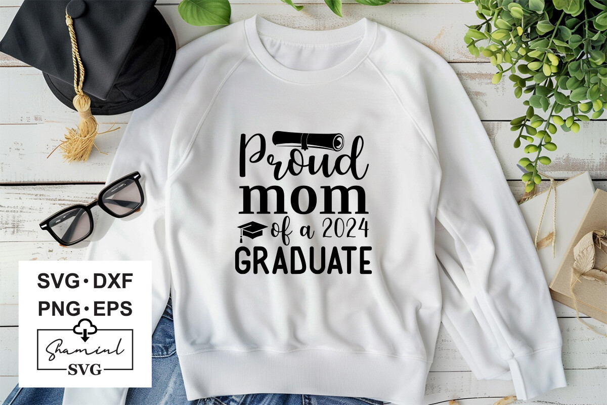 Proud Mom of a 2024 Graduate Free Svg Cu Graphic by MockupStory24 ...