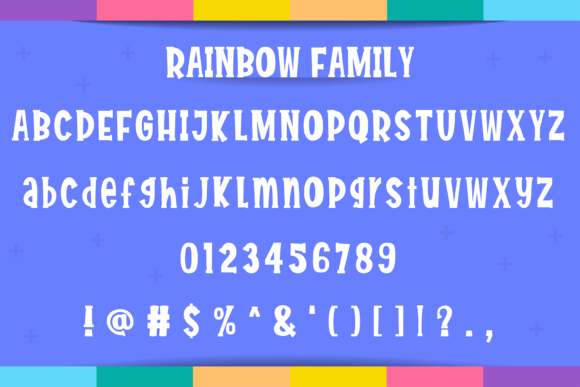 Rainbow Family Font PNG with transparent background - Preview 2
