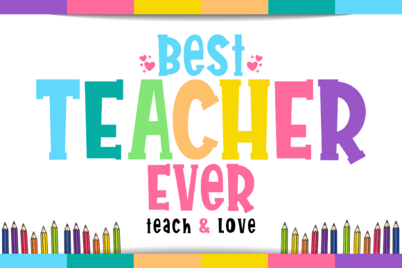 Rainbow Family Font PNG with transparent background - Preview 3