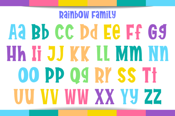 Rainbow Family Font PNG with transparent background - Preview 5