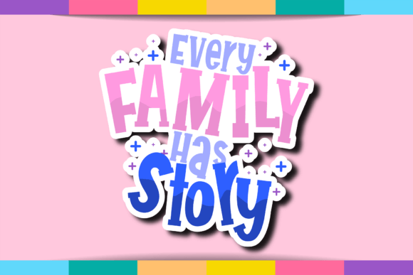 Rainbow Family Font PNG with transparent background - Preview 6
