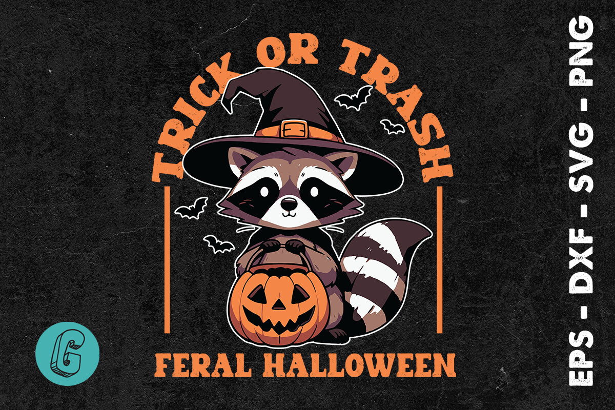 Raccoon Happy Halloween SVG Graphic by Glamour · Creative Fabrica