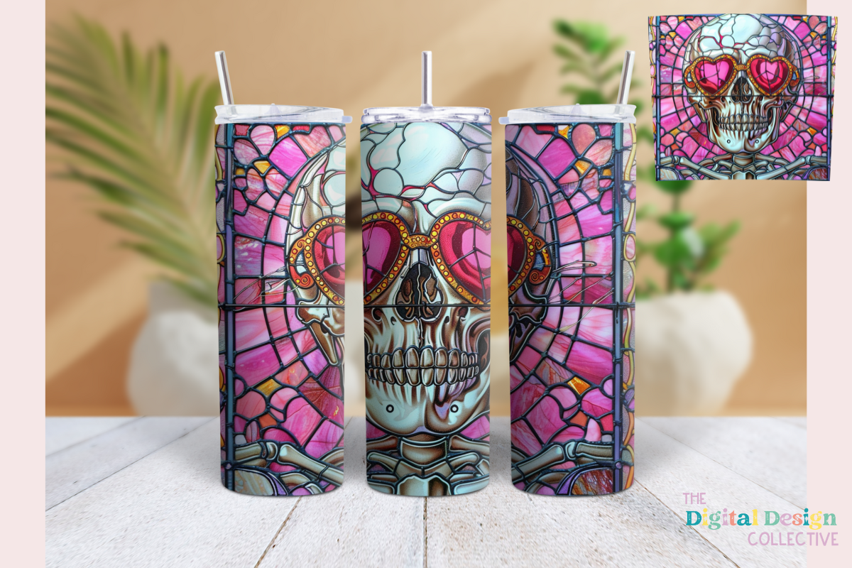 Skeleton Tumbler Wrap Sublimation Graphic by lizballew · Creative Fabrica