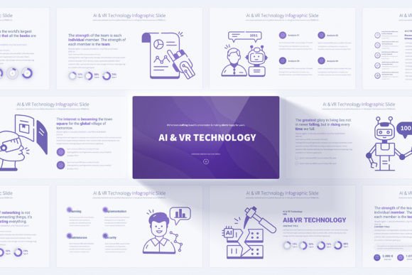 Preview of AI & VR Technology PowerPoint Template technology presentation template