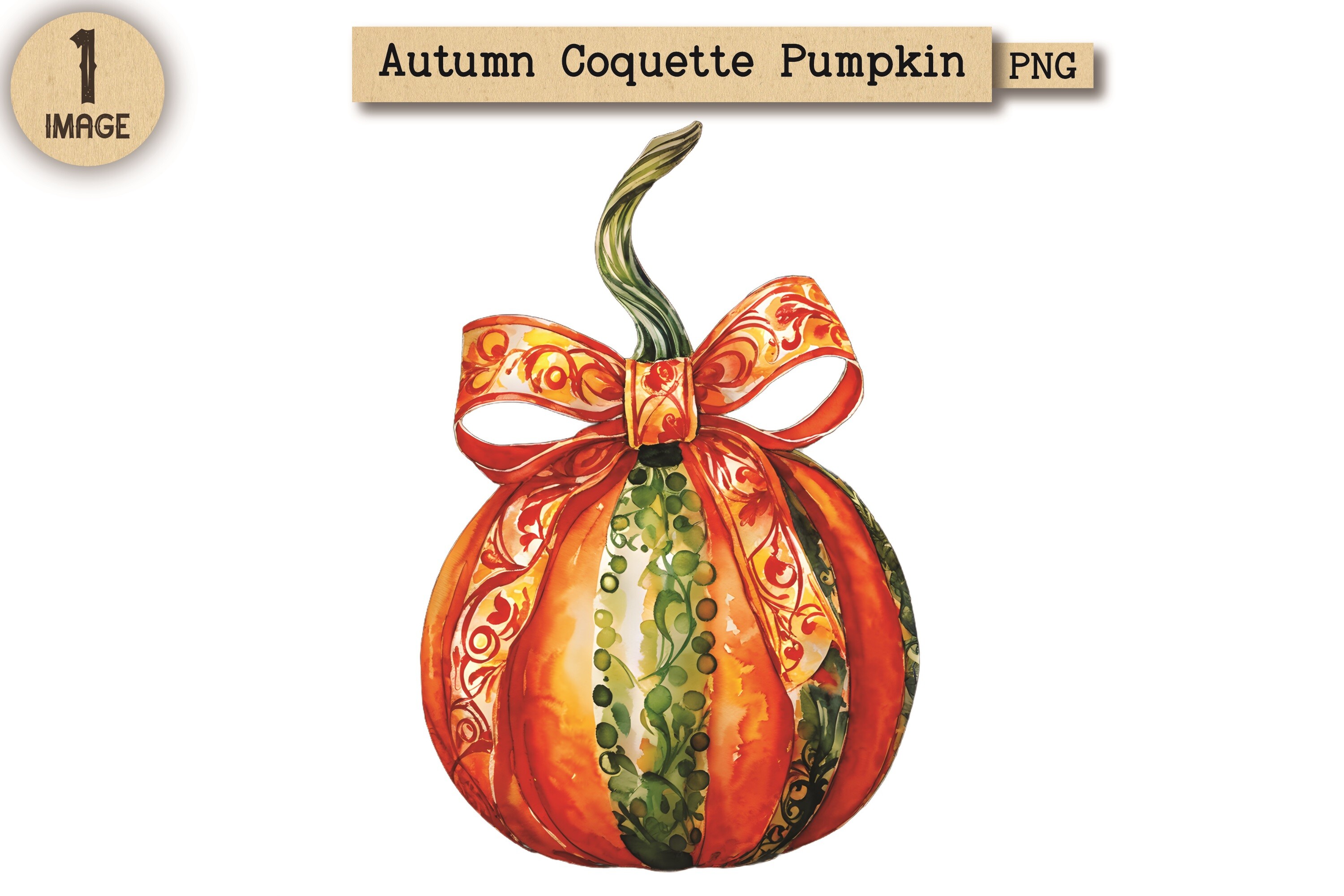 Autumn Coquette Pumpkin PNG Clipart 10 Graphic by VintageRetroCafe ...