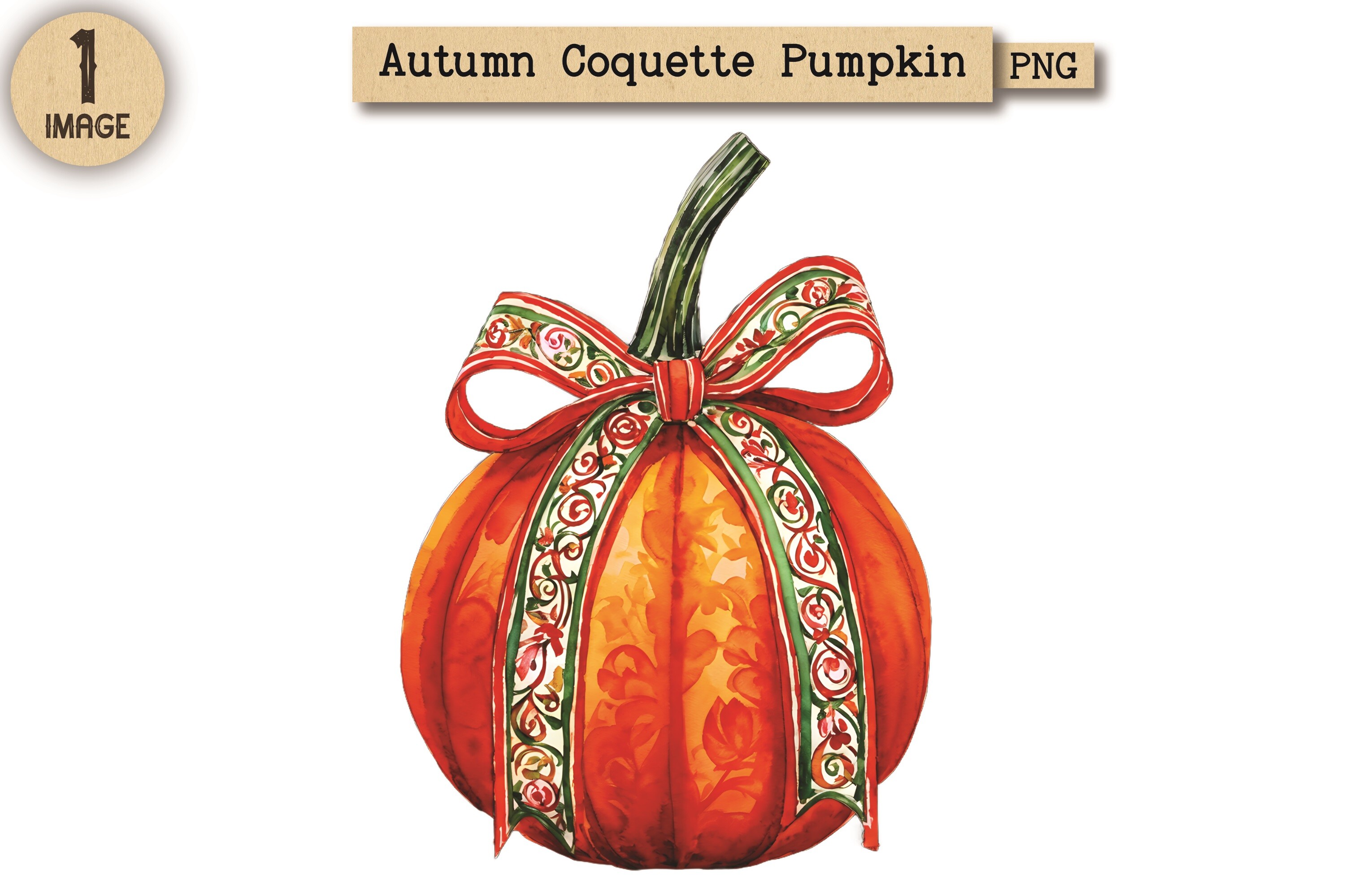 Autumn Coquette Pumpkin PNG Clipart 17 Graphic by VintageRetroCafe ...
