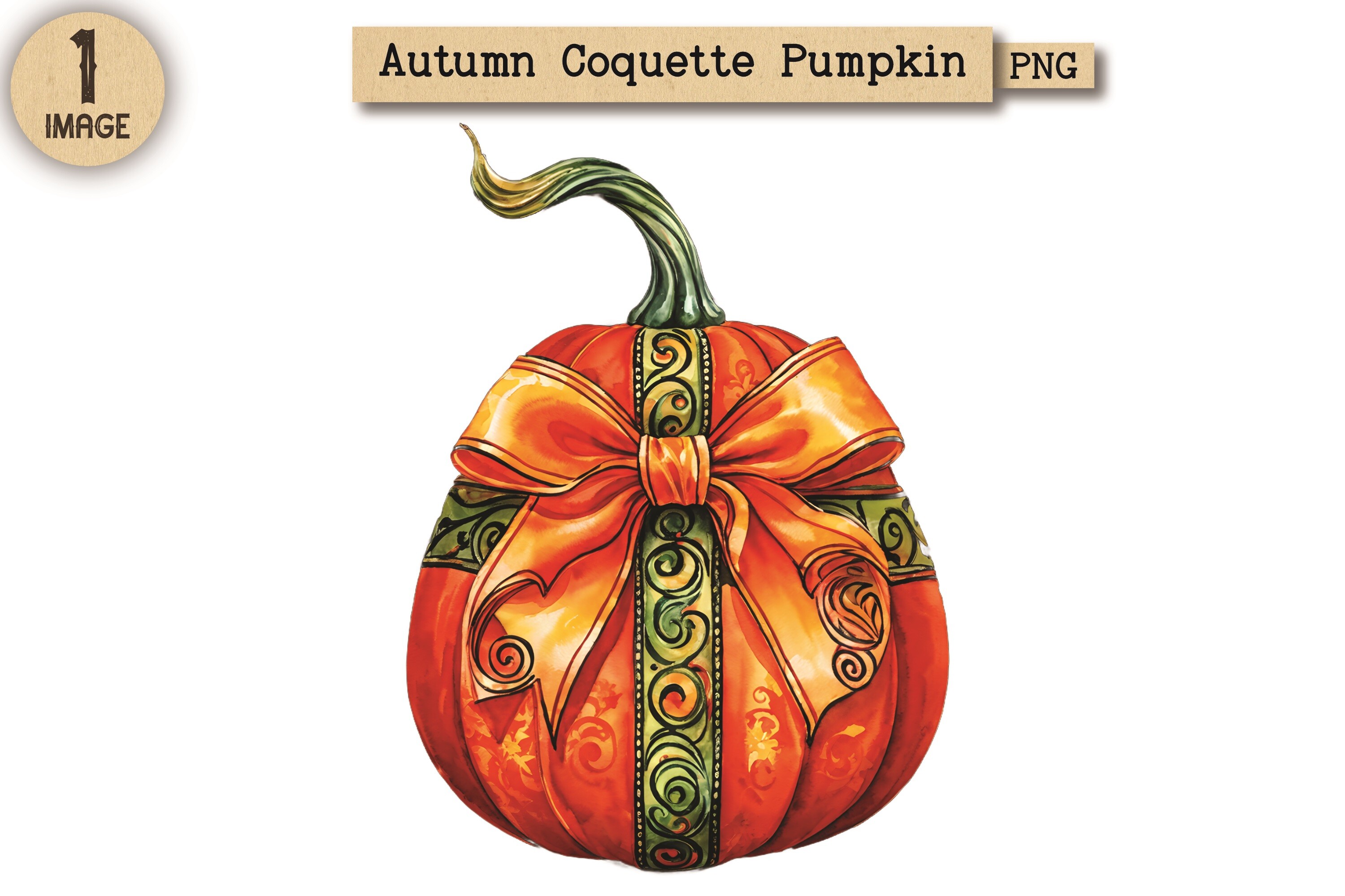Autumn Coquette Pumpkin PNG Clipart 18 Graphic by VintageRetroCafe ...