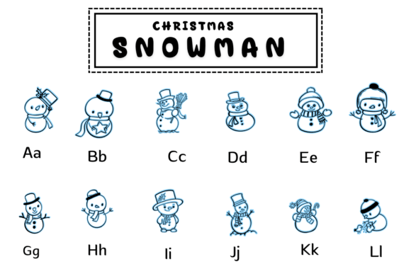 Christmas Snowman Font - Preview 1