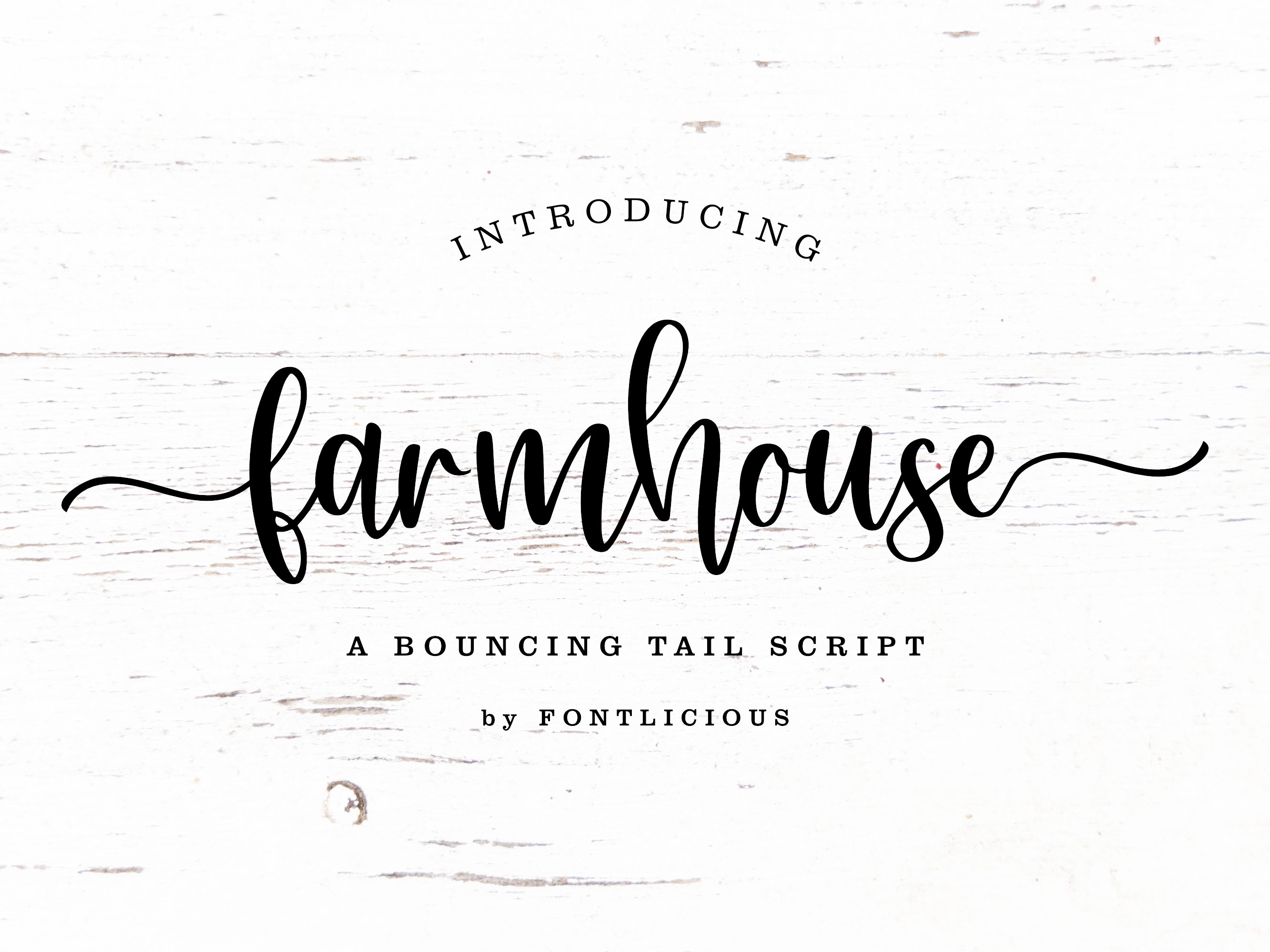 Farmhouse Font original font specimen shown by Creative Fabrica