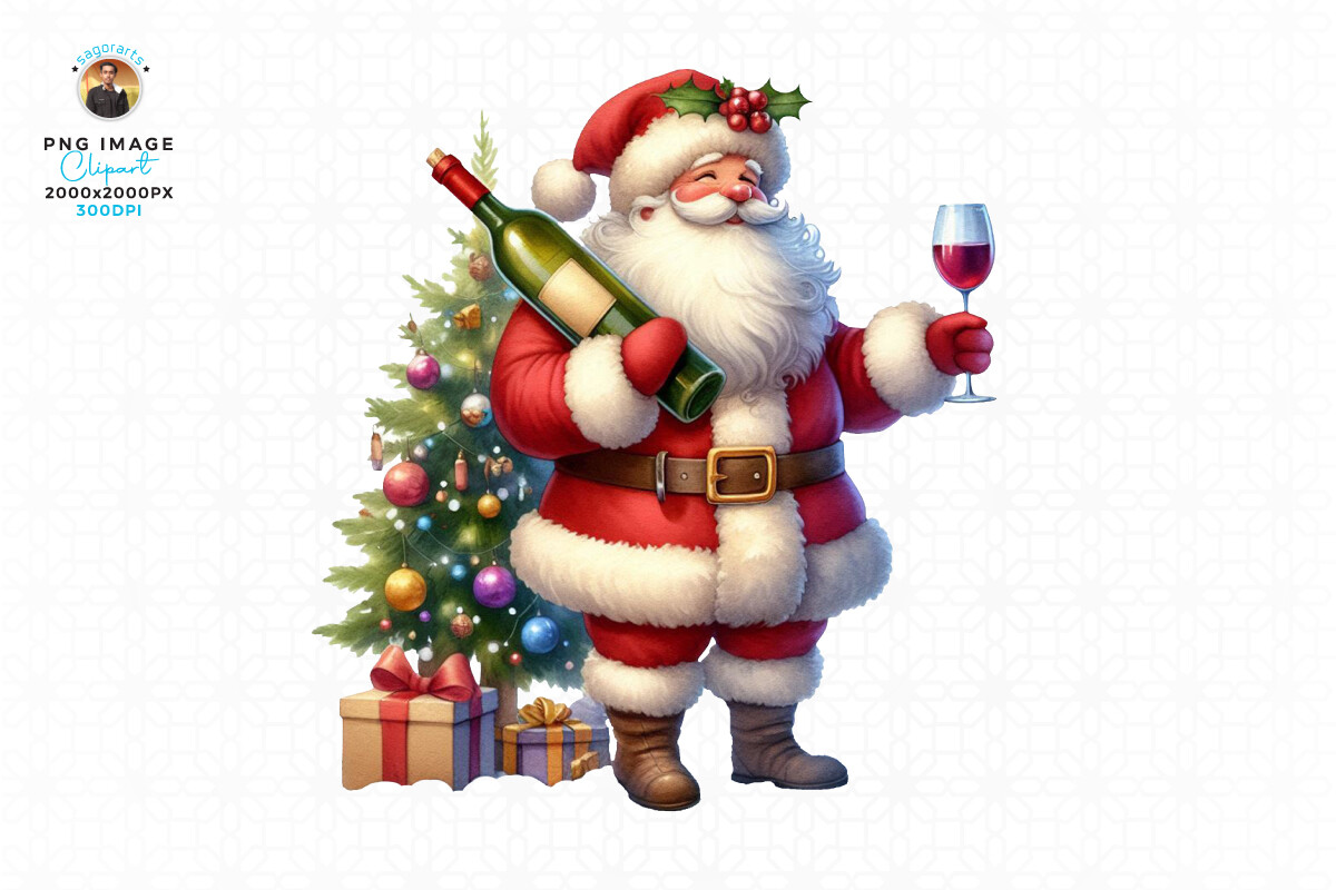 Funny Christmas Santa Clipart PNG Graphic by sagorarts · Creative Fabrica
