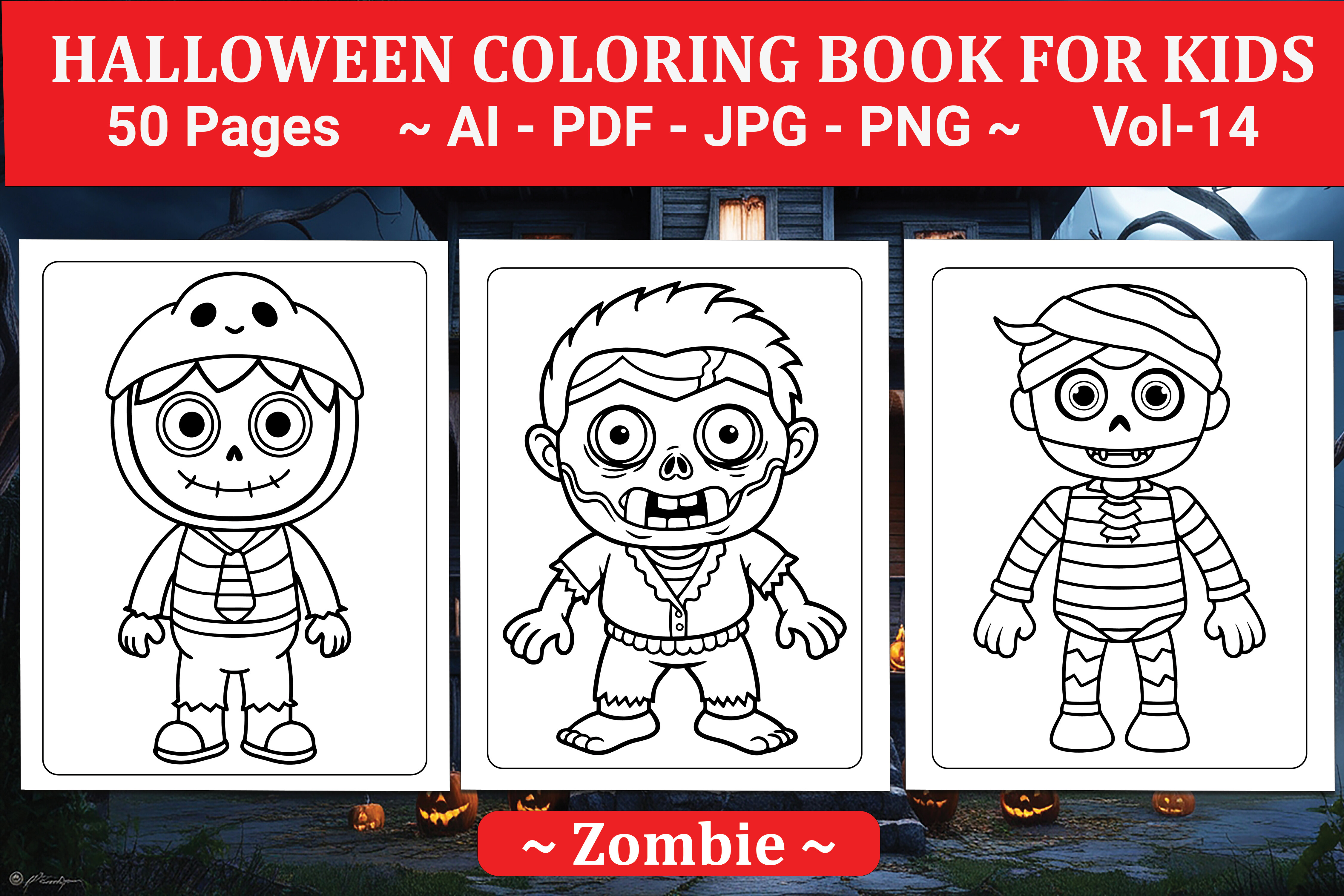 Halloween Coloring Book for Kids VOL- 14