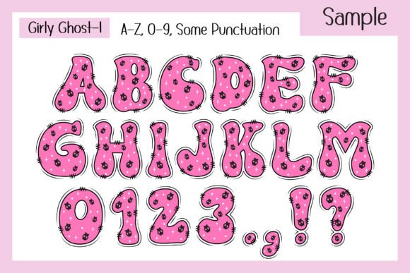 Halloween Girly Ghost Font PNG with transparent background - Preview 2