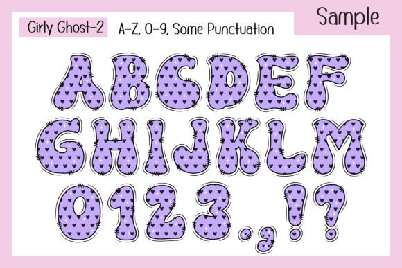Halloween Girly Ghost Font PNG with transparent background - Preview 3