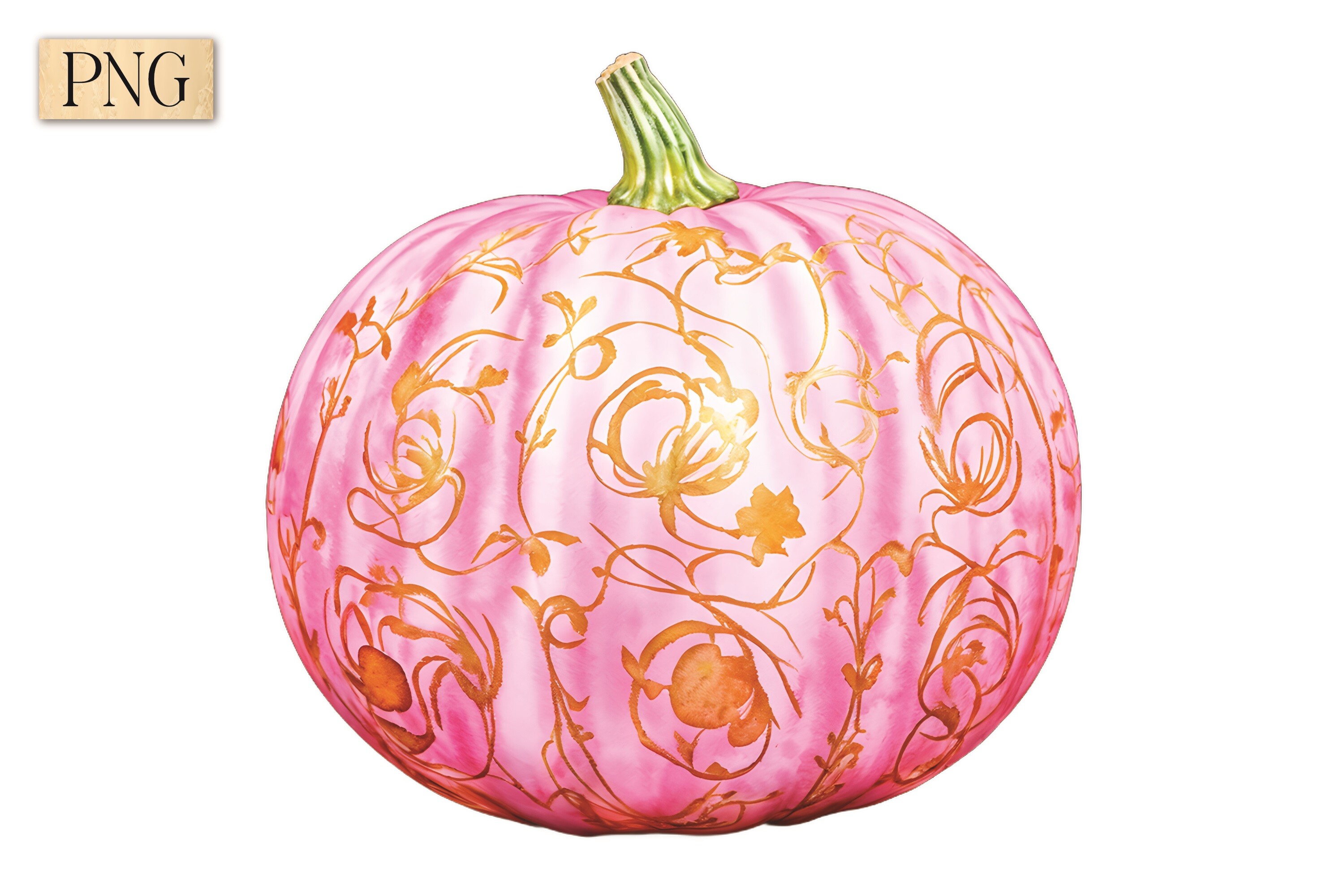 Halloween Pink Pumpkin PNG Clipart 13 Graphic by VintageRetroCafe ...