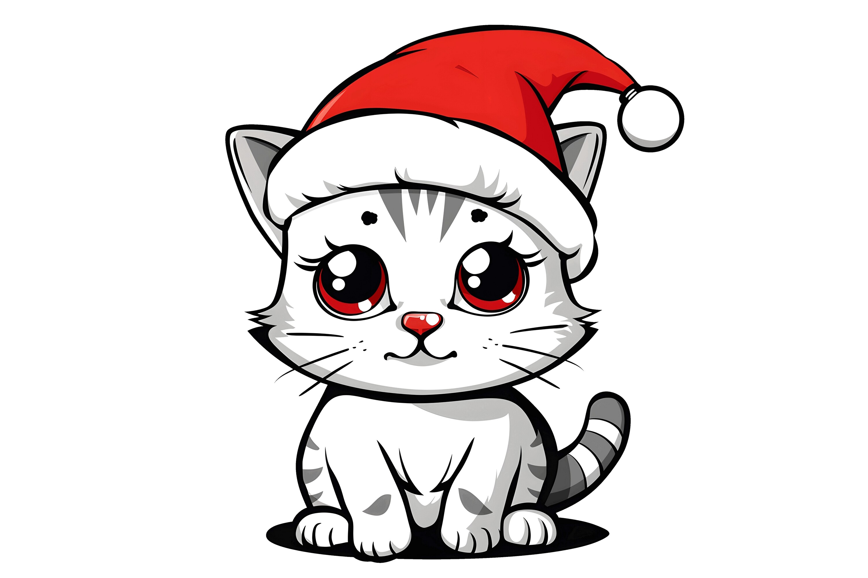 Kawaii Christmas Cat Clipart Graphic by Forhadx5 · Creative Fabrica