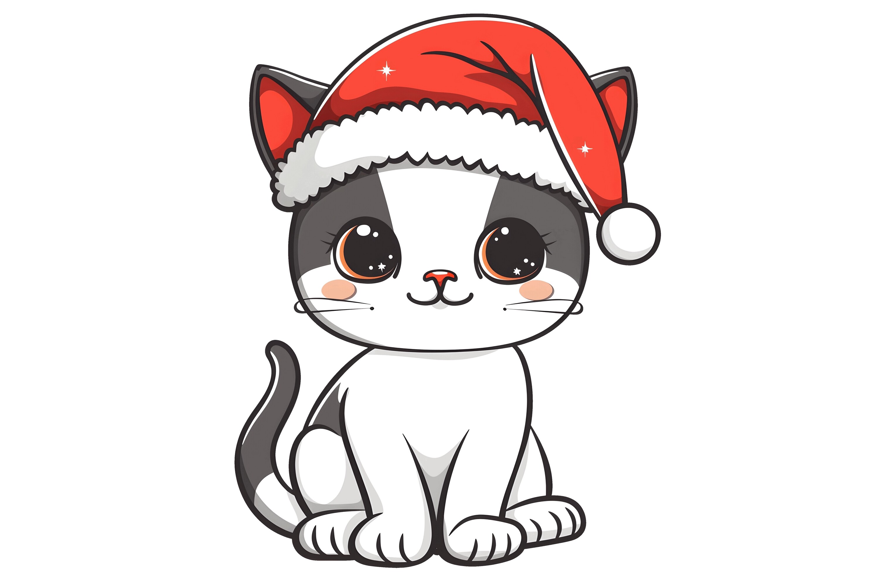 Kawaii Christmas Cat Clipart Graphic by Forhadx5 · Creative Fabrica