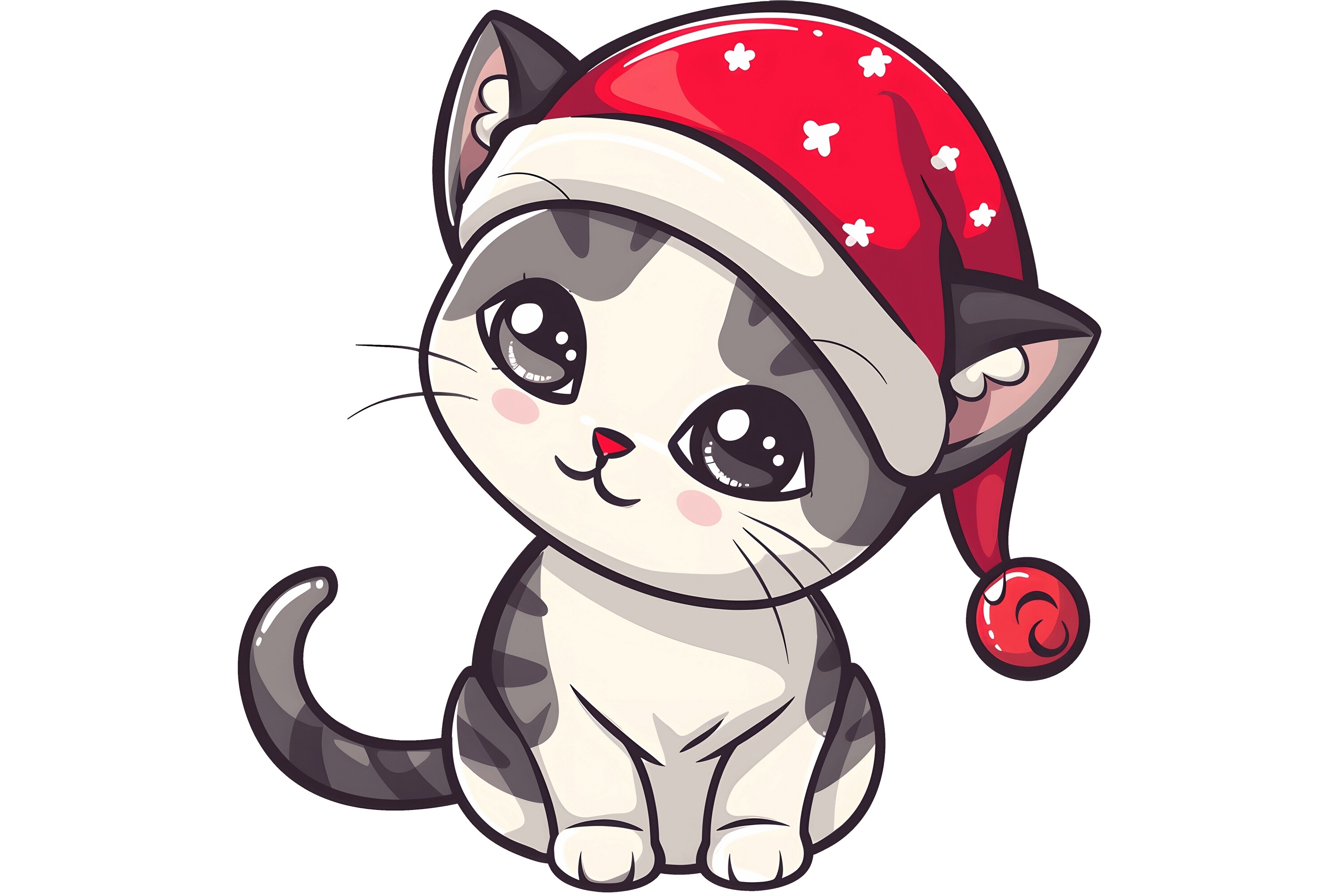 Kawaii Christmas Cat Clipart Graphic by Forhadx5 · Creative Fabrica