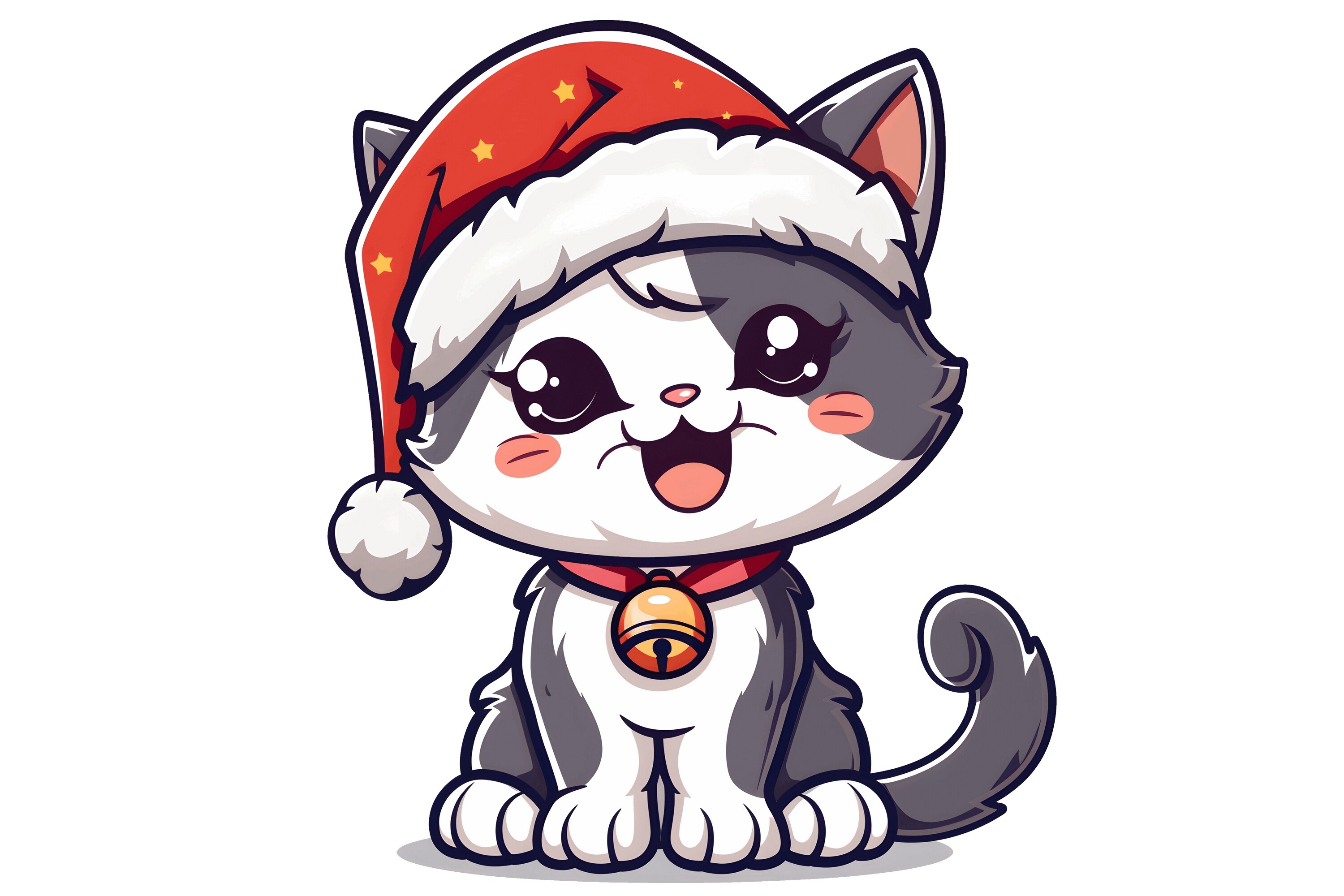Kawaii Christmas Cat Clipart Graphic by Forhadx5 · Creative Fabrica