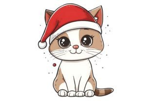 Kawaii Christmas Cat Clipart Graphic by Forhadx5 · Creative Fabrica