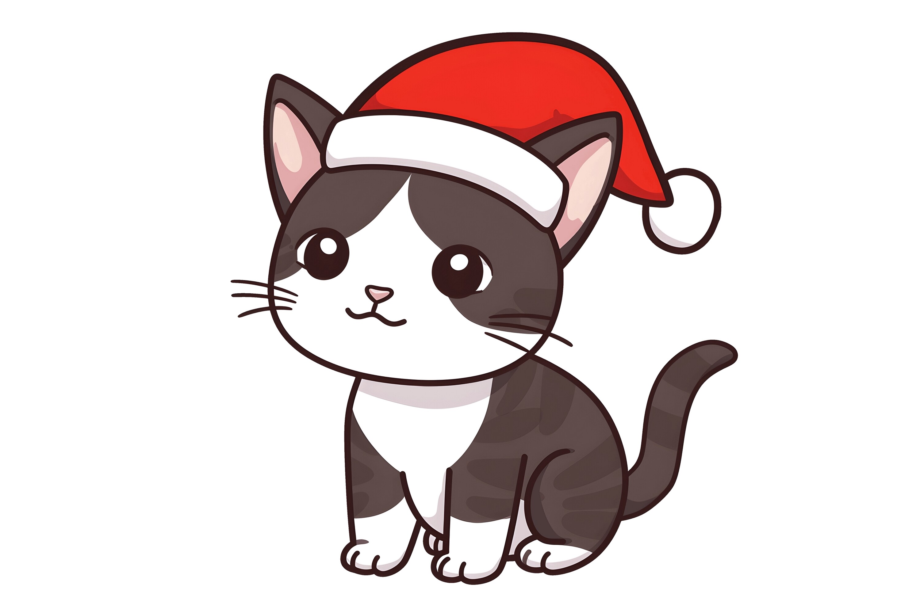 Kawaii Christmas Cat Clipart Graphic by Forhadx5 · Creative Fabrica
