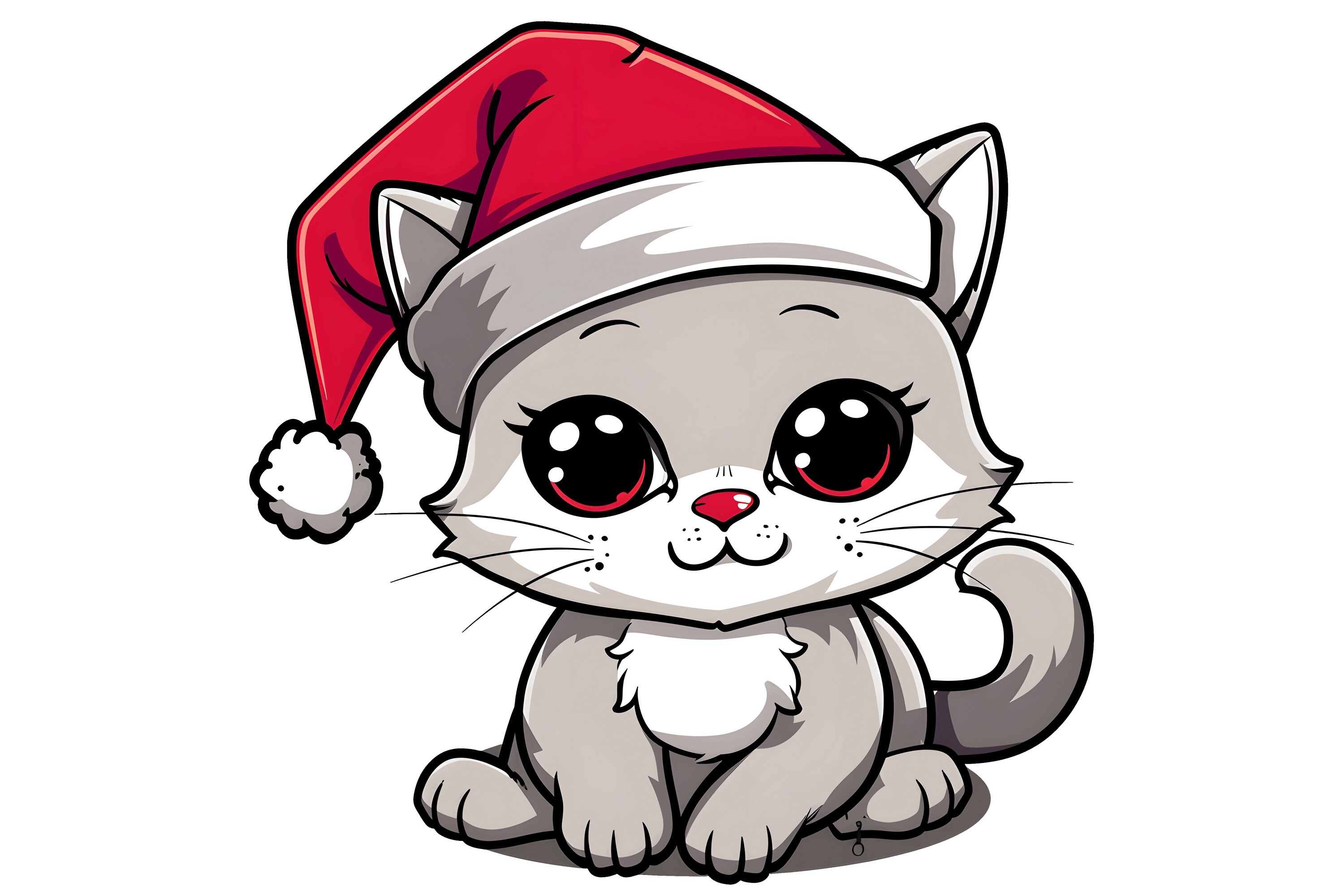 Kawaii Christmas Cat Clipart Graphic by Forhadx5 · Creative Fabrica