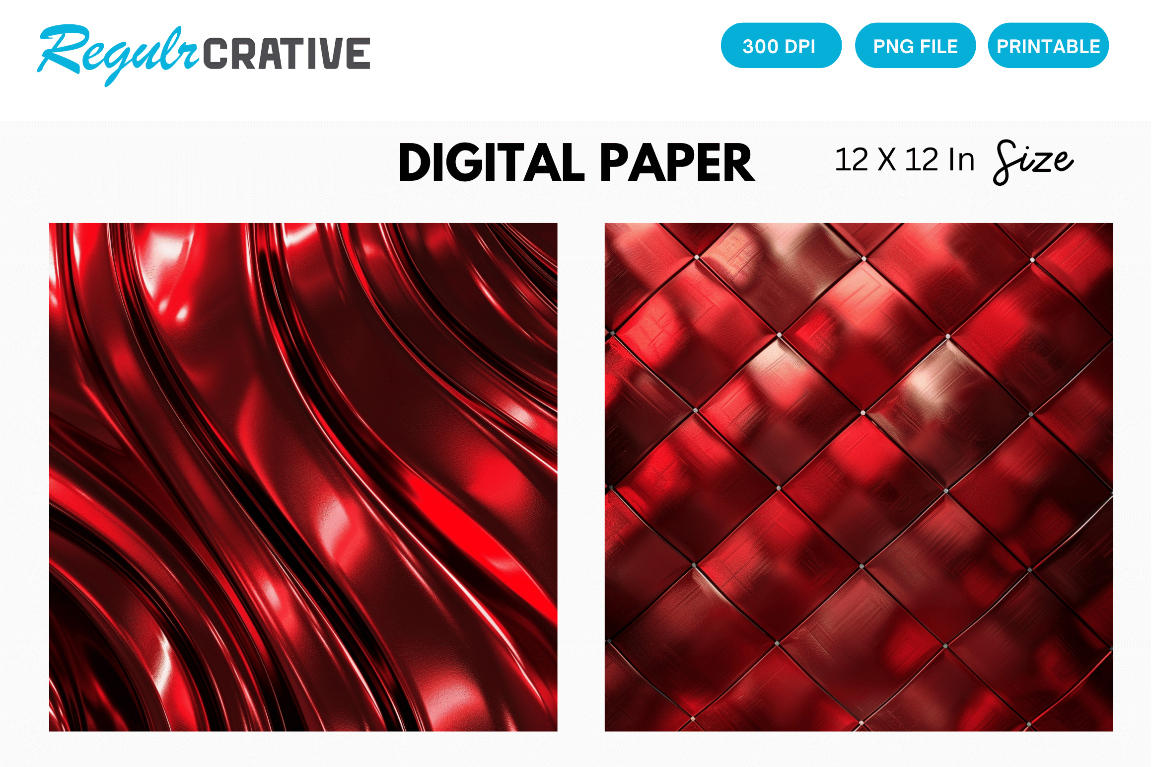 Metallic Ruby Red Glitter Digital Paper Graphic by Regulrcrative ...