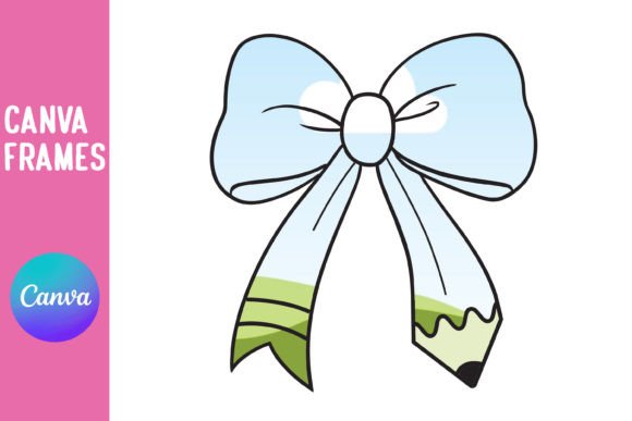 Pencil Coquette Bow Canva Frame
