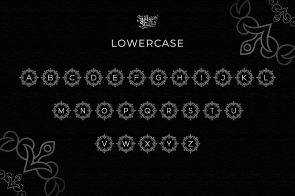 Royaline Flower Monogram Font PNG with transparent background - Preview 2