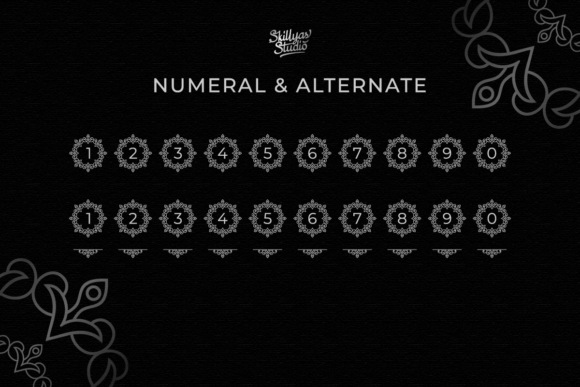 Royaline Flower Monogram Font PNG with transparent background - Preview 3