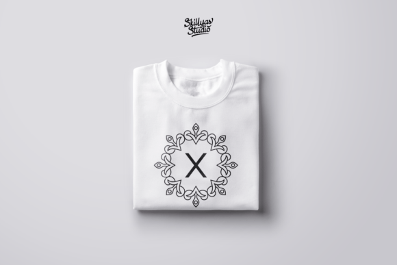 Royaline Flower Monogram Font PNG with transparent background - Preview 4