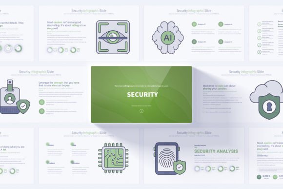 Preview of Security PowerPoint Infographics technology presentation template