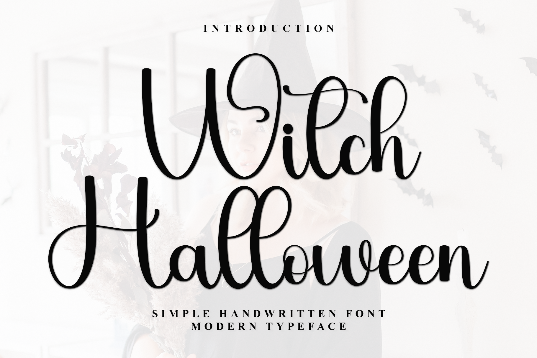Witch Halloween preview: fun handwritten witch font