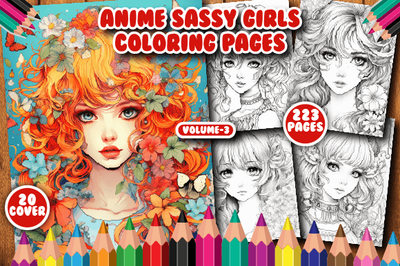 223 Anime Sassy Girls Coloring Pages