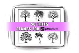 50 Trees Procreate Stamps Brushes Graphic by ProcreateSale · Creative ...