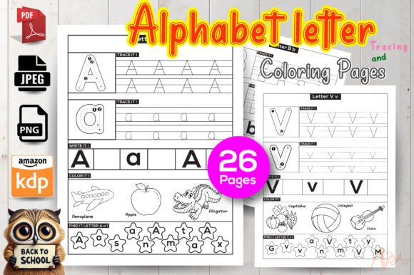 Alphabet Letter Tracing & Coloring Pages