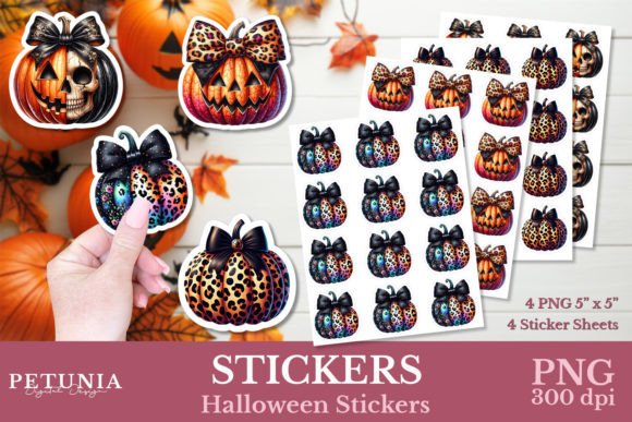 Coquette Pumpkin Halloween Stickers